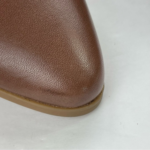 NWOT Soul Bound Brown D’Orsay Keelin Point Toe Block Heel Leather Studded Bootie - Picture 6 of 13